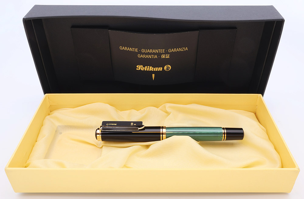 Pelikan M1000 Fountain Pen - Oversize, Black with Green Striped